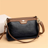 شنطة يد جلد نسائية بمظهر جميل وفاخر - اسود - KSA